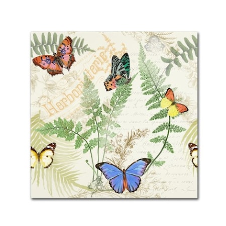 Jean Plout 'Butterflies In The Garden 3' Canvas Art,14x14